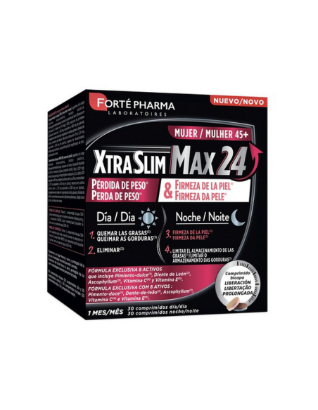 XTRASLIM MAX 24 MUJER 45+ 60 COMPRIMIDOS LIBERACION PROLONGADA DIA/NOCHE