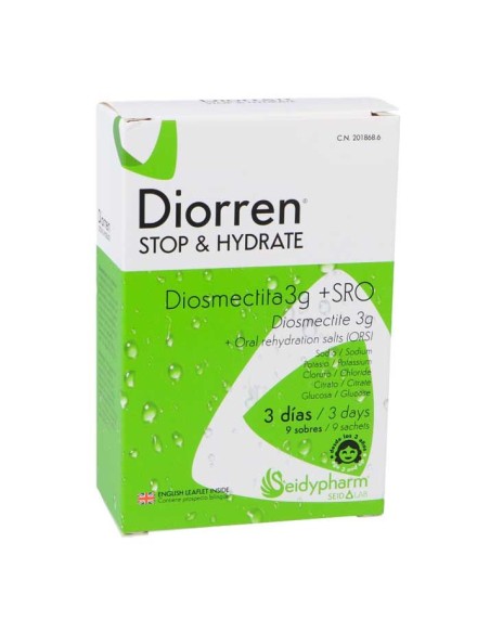 DIORREN STOP & HYDRATE 9 SOBRES