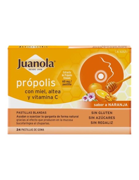 JUANOLA PROPOLIS PASTILLAS NARANJA 24 PASTILLAS