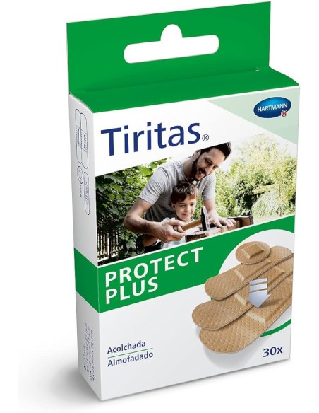 TIRITAS PROTECT PLUS APOSITO ADHESIVO 30 UNIDADES 4 TAMAÑOS