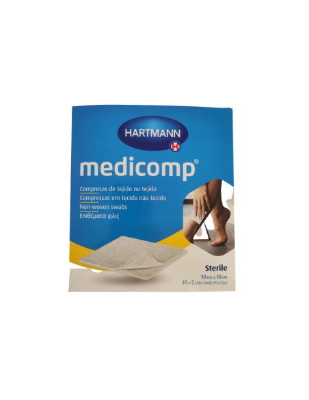 MEDICOMP COMPRESAS APOSITO ESTERIL 10 X 10 CM 10 UNIDADES
