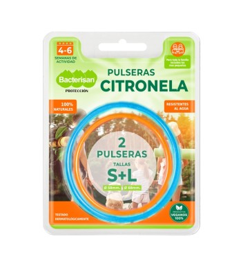 BACTERISAN PULSERAS CINTRONELA 2 TALLAS