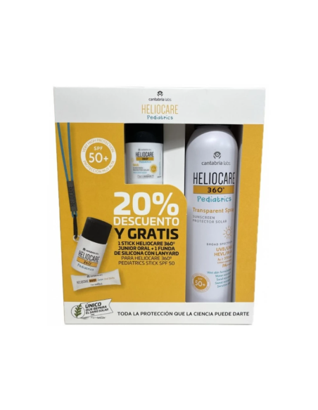 PACK HELIOCARE 360 PEDIATRICO  STICK + SPRAY TRANSPARENTE 200ML