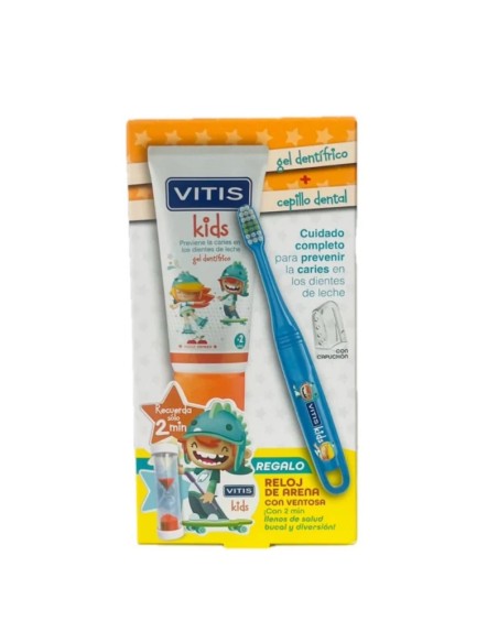 VITIS KIDS GEL DENTIFRICO 50ML + CEPILLO + RELOJ DE ARENA DE REGALO