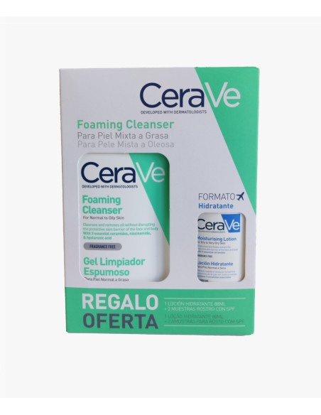 CERAVE ESTUCHE GEL LIMPIADOR ESPUMOSO 473ML +LOCION HIDRATANTE 88ML