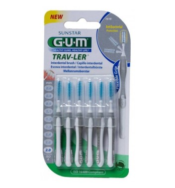 CEPILLO INTERDENTAL GUM 1618 TRAV-LER 2.0 MM 6 U