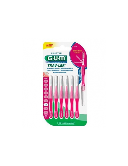 CEPILLO INTERDENTAL VIAJE GUM 1612 TRAV-LER CILINDRICO 1.4 MM 6 U