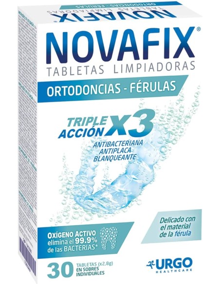 NOVAFIX TABLETAS LIMPIEZA ORTODONCIA-FERULA 30 UNIDADES