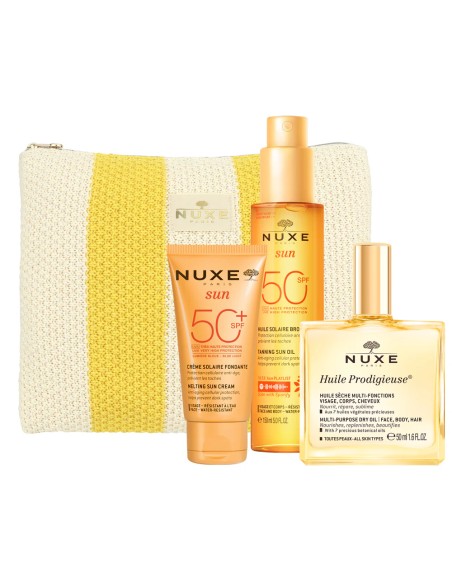 NUXE NECESER ESENCIALES DE VERANO PROTECTOR SOLAR - CORPORAL Y FACIAL + HUILE PRODIGIEUSE 50ML