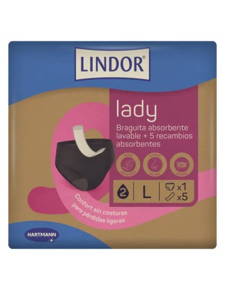LINDOR LADY BRAGUITA LAVABLE MÁS 5 RECAMBIOS TALLA L