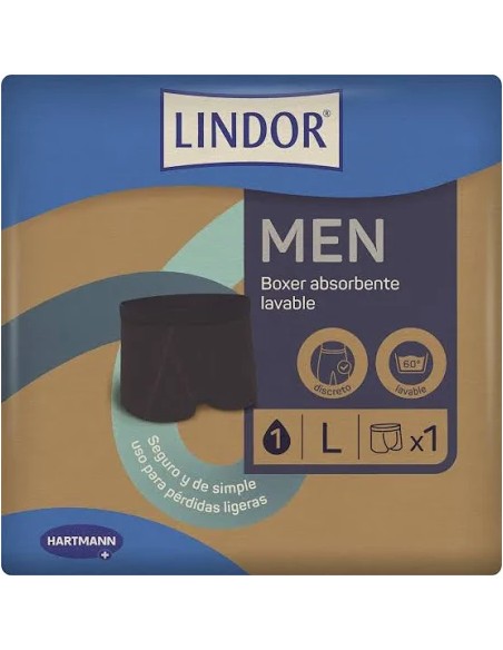 CALZONCILLO BOXER PARA INCONTINENCIA MÁS LAVABLE HOMBRE LINDOR TALLA L