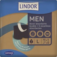 CALZONCILLO BOXER INCONTINENCIA LAVABLE HOMBRE LINDOR...
