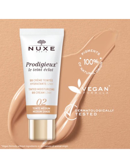 NUXE PRODIGIEUX BB CREAM HIDRATANTE CON COLOR TONO MEDIO 02 30ML