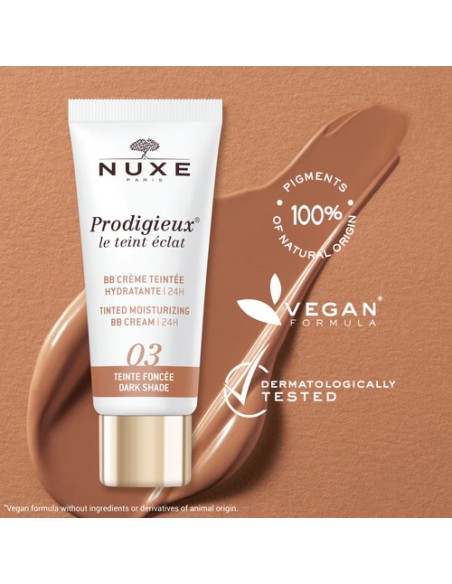 NUXE PRODIGIEUX BB CREAM HIDRATANTE CON COLOR TONO OSCURO 03 30ML