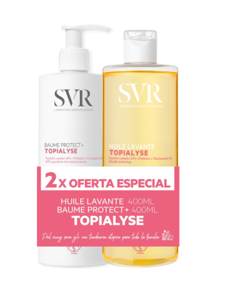 SVR TOPIALYSE DUPLO BAUME PROTECT+ 400ML + HUILE LAVANTE 400ML