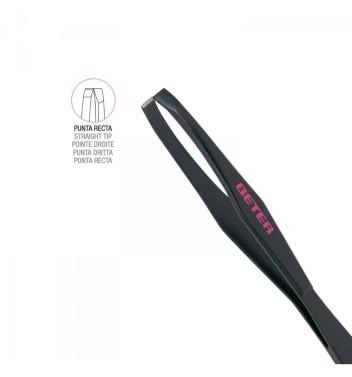 BETER PINZAS DEPILAR PUNTA RECTA PAVONADA 7,5 CM